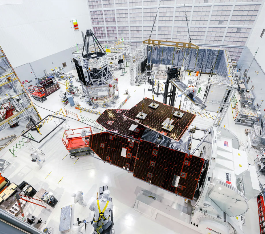 NASA team installs solar panels on roman space telescope observatory