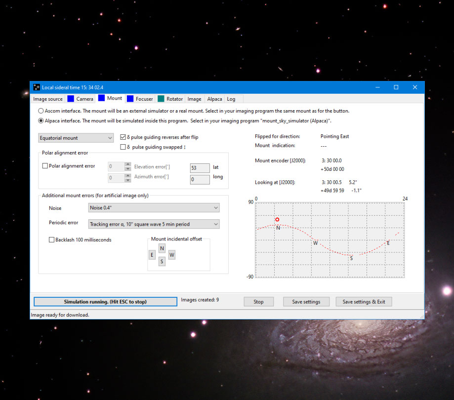 Sky Simulator for Ascom and Alpaca version 3.0.0 RC2 has been released