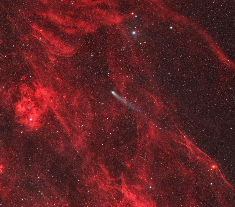 Capturing comet PanSTARRS alongside Sh2-112 and Sh2-115