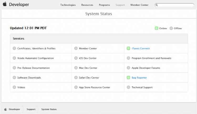 Apple Dev Center Update