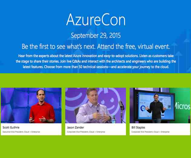 Microsoft AzureCon Virtual Event to Be Held on September 29