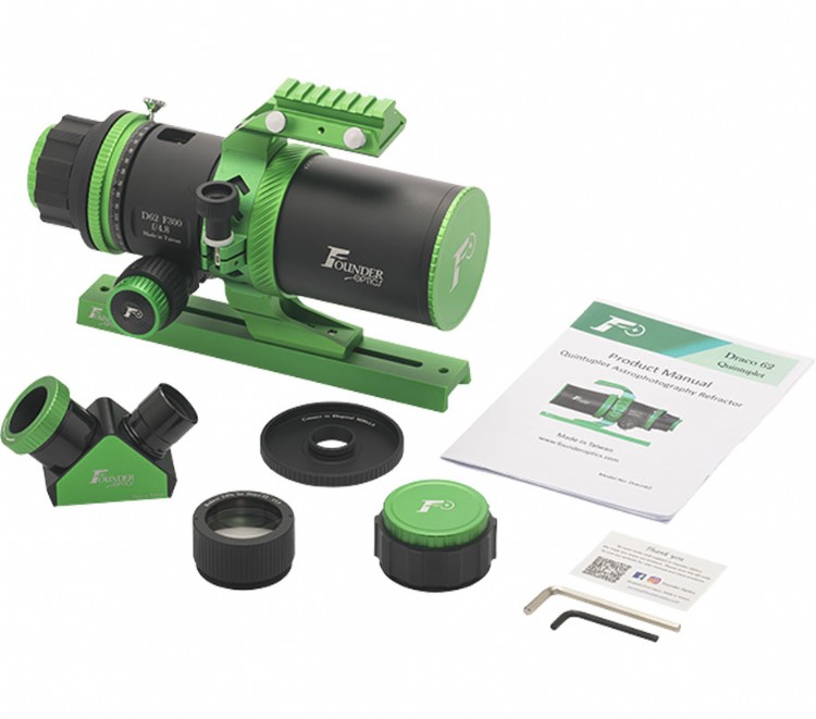 Draco 62 quintuplet imaging refractor telescope from Founder Optics