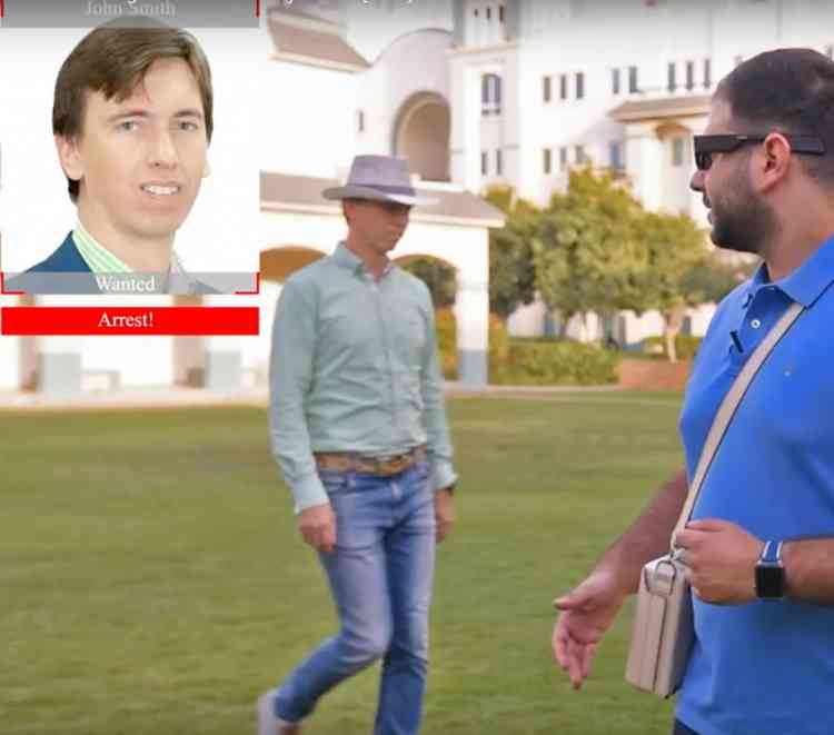 Face recognition system integrated AR glasses