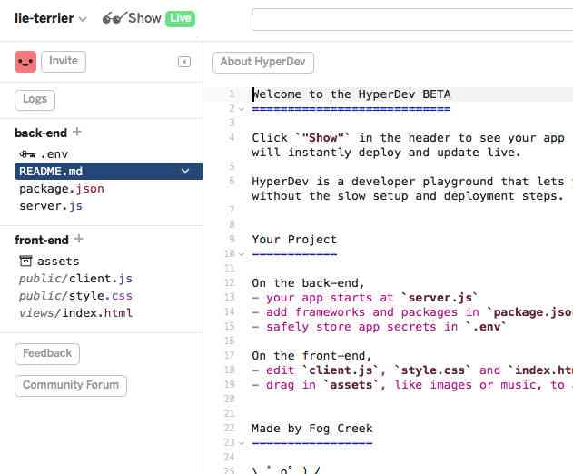 Fog Creek Launches HyperDev Quick Code Web App Product