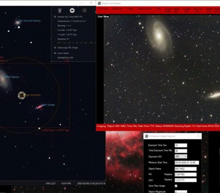 Origin Live View setup for Stellarium