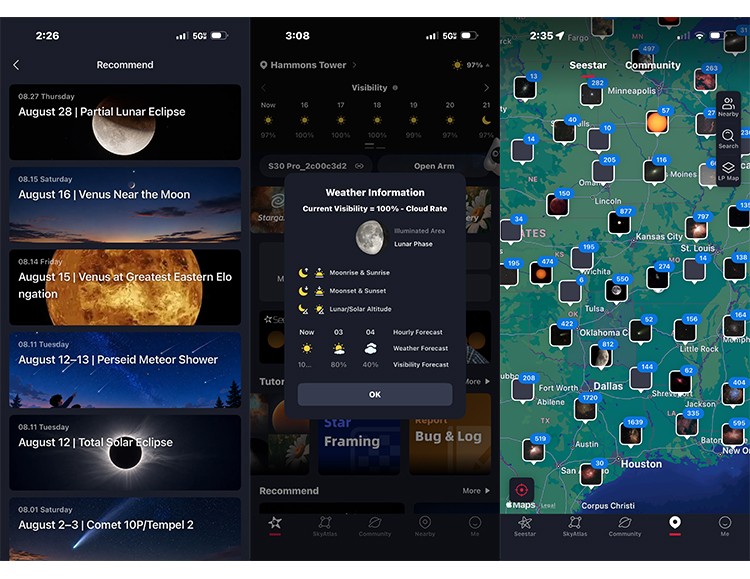 Ai Assistant , Stargazing Mode, and Solar System Mode