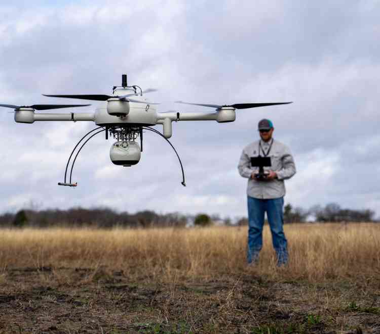 Verify dirt levels with drone LiDAR