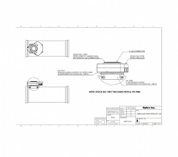Available versions of the low profile combination focuser and rotator