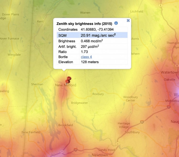 Bortle Class 4 skies in New Milford CT Observatory