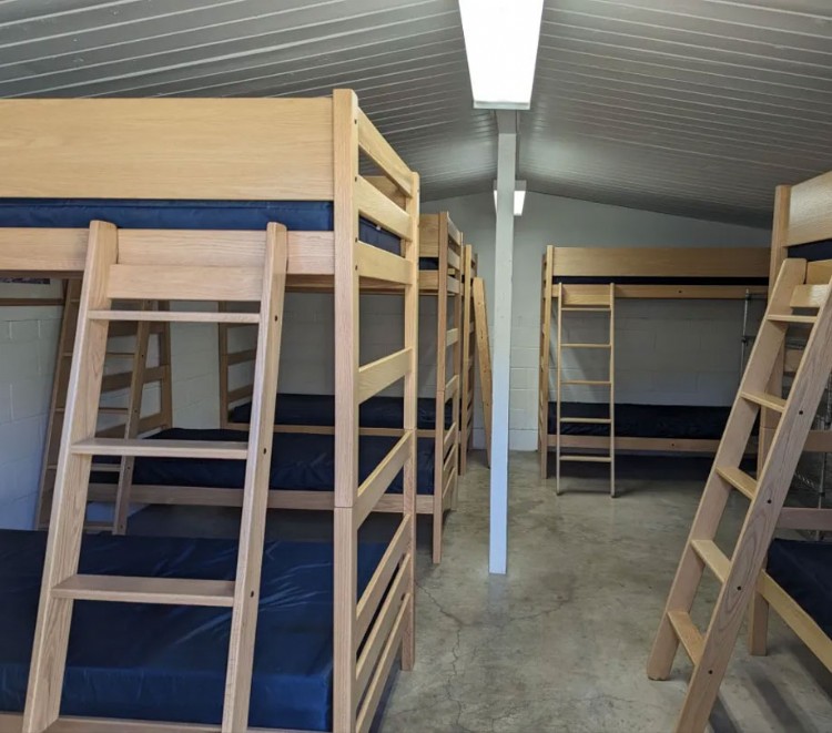 Bunk houses have 10 beds 5 up and 5 down