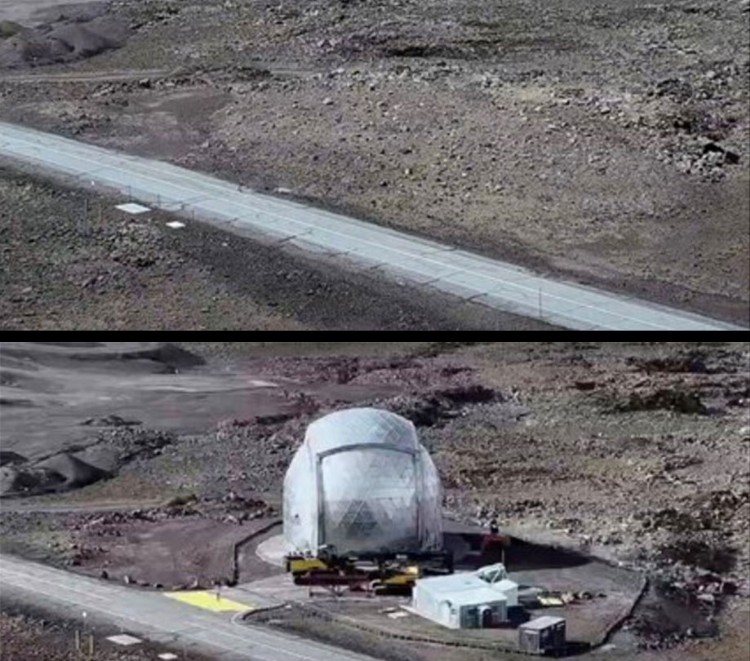 CSO dome site before and after the removal