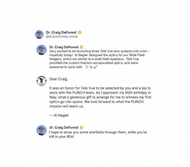 Dr Craig DeForest and Al Nagler exchanging pleasantries on Bluesky Social