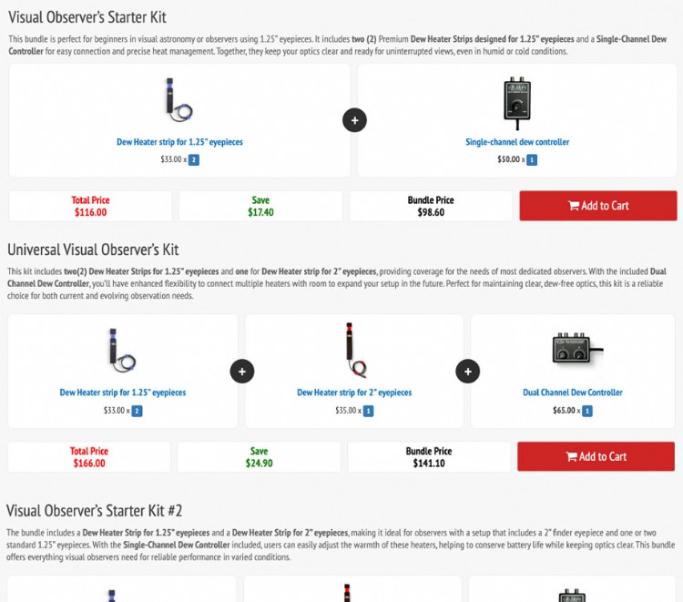 Explore dew heaters controllers observing hoods and exclusive bundles