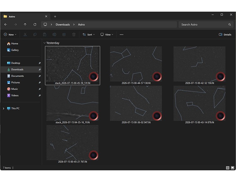 Folder view for AstroViewer