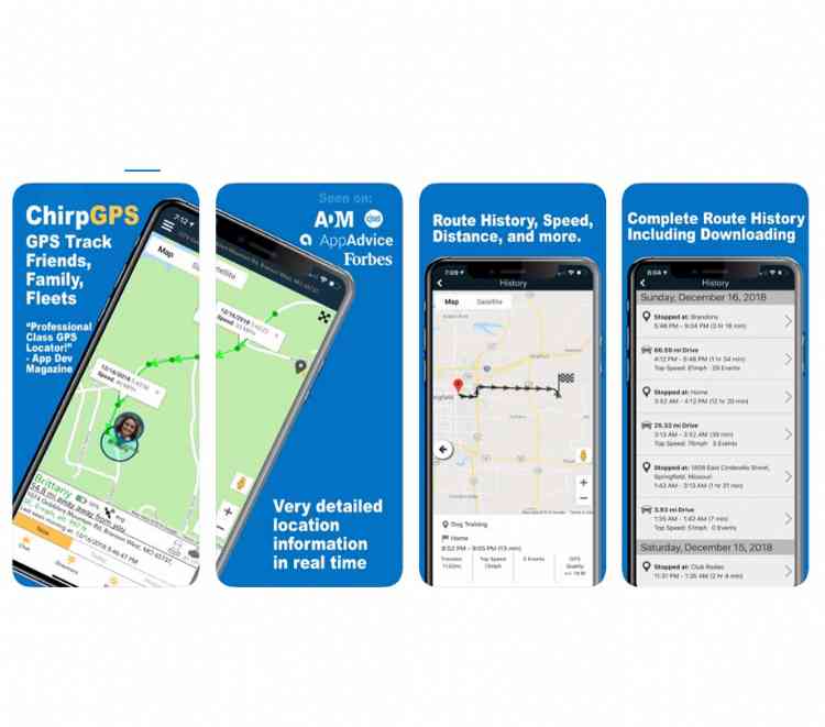 GPS fleeting tracking app Chirp GPS
