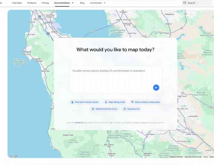 Google Maps Builder Agent Interface