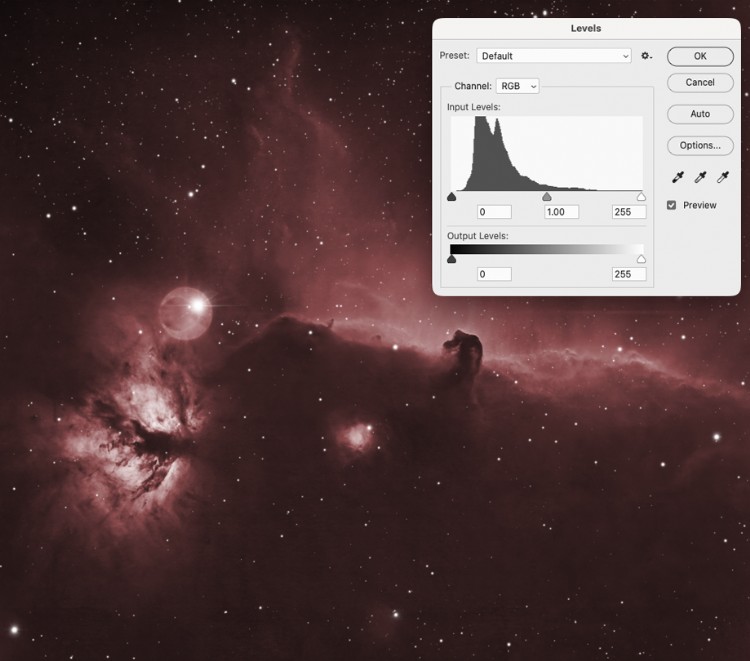 Horsehead Nebula Histogram