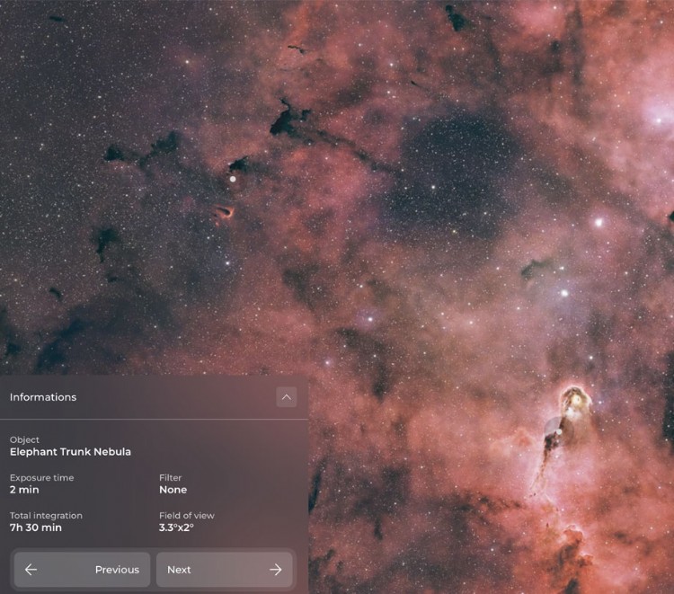 Hyperi telescope astrophoto Elephant trunk nebula ScopeTrader