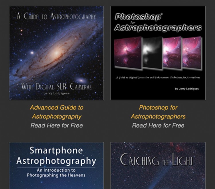 Jerry Lodriguss offers 6 free astrophotography books