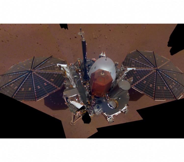 Mars InSight as seen in selfie taken by lander