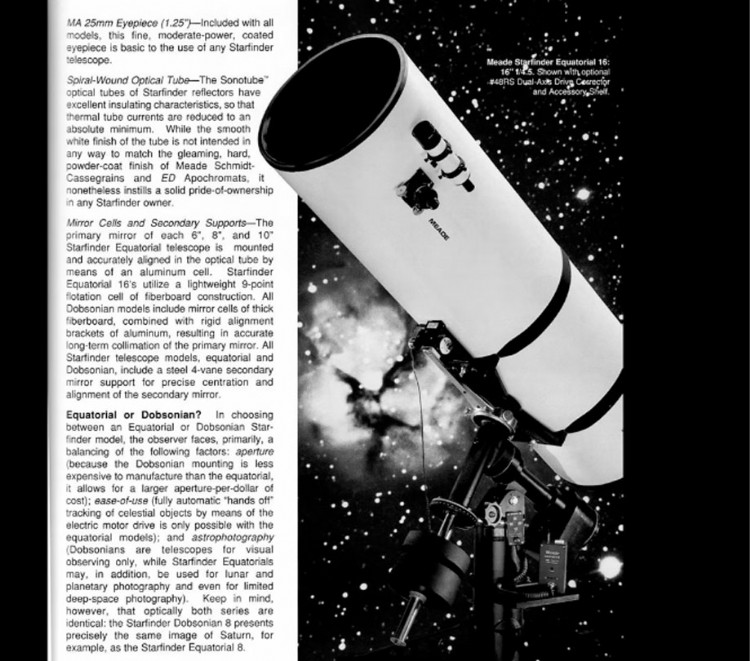 Meade Starfinder 16 Equatorial