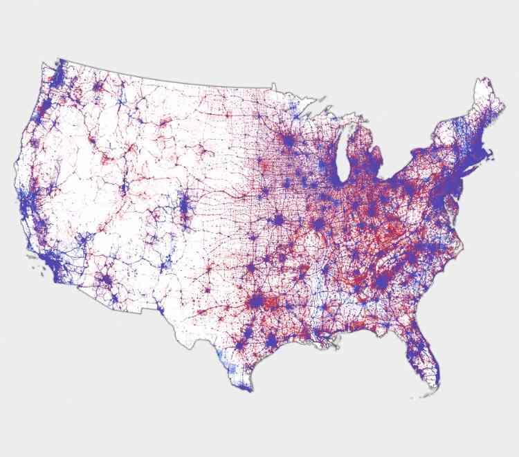 Presidential election map from 2016