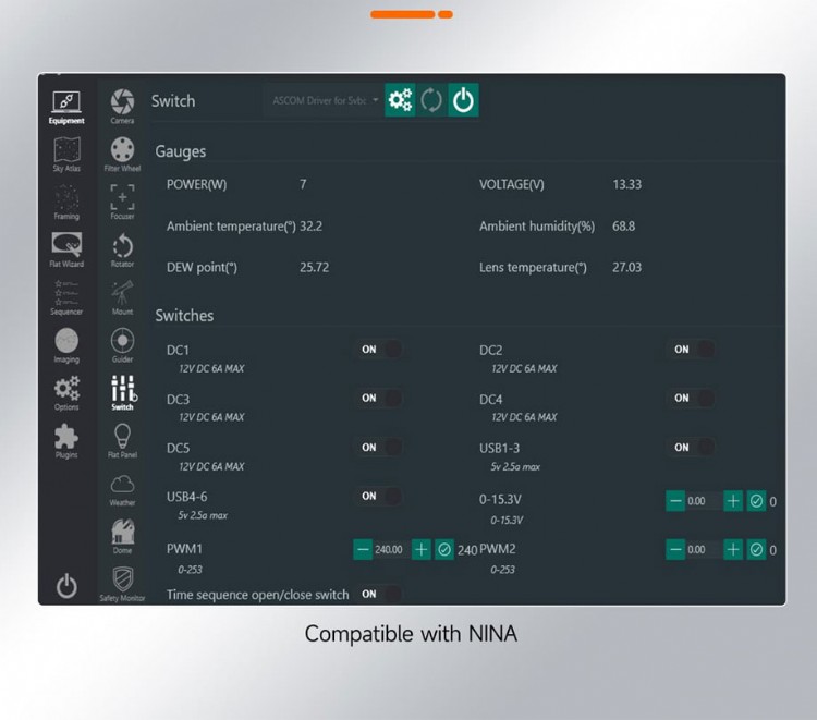SV241 works with NINA ScopeTrader