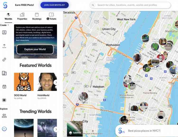 Screenshot of SuperWorld app in action