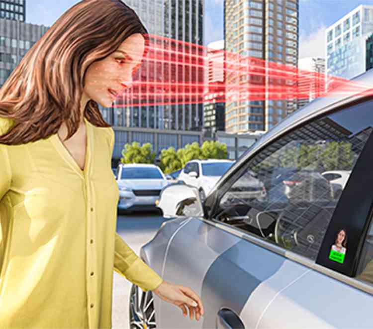 Secure authentication for vehicles both on the exterior and in the interior