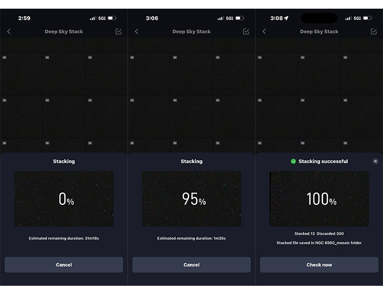 Seestar App Deep Sky Stacking