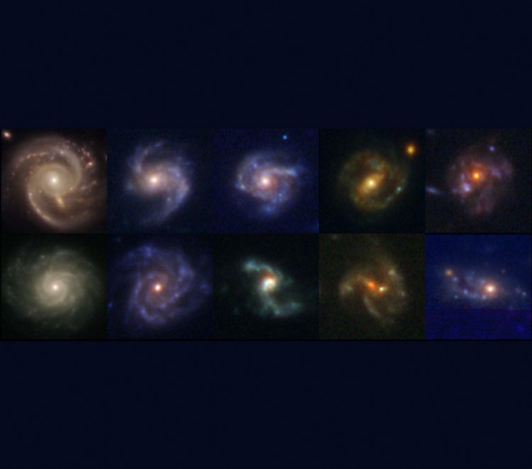 Several of the spiral galaxies analyzed by the researchers
