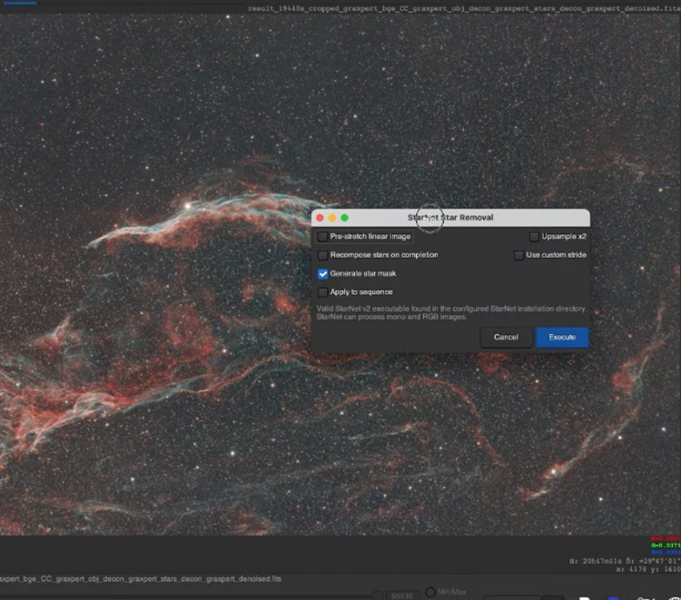 StarNet Star Removal