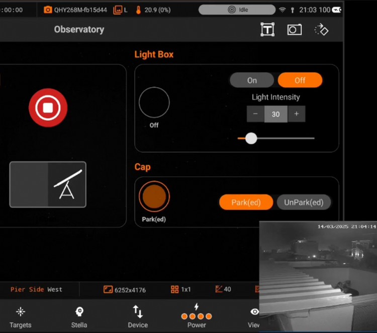 Telescope alignment guiding and image capture execution
