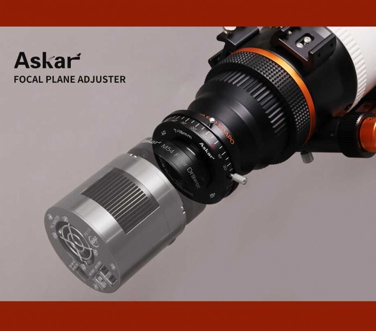 The Askar Focal Plane Adjuster offers an angle adjustment range of 1 degree