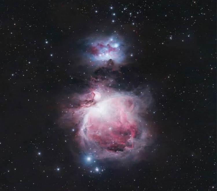 The Orion Nebula and Running Man Nebula using a 200mm Camera Lens