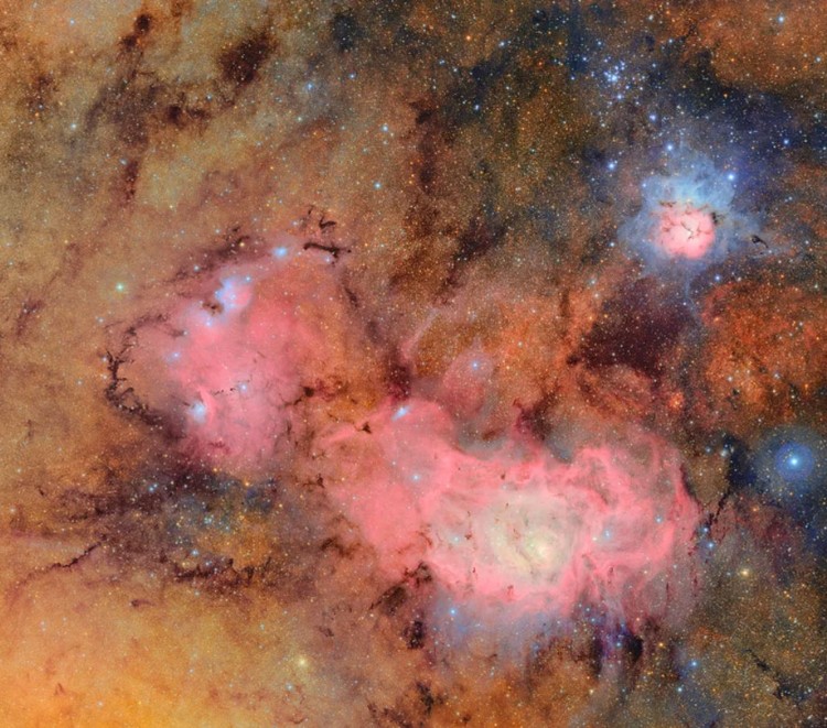 Trifid and Lagoon Nebulae