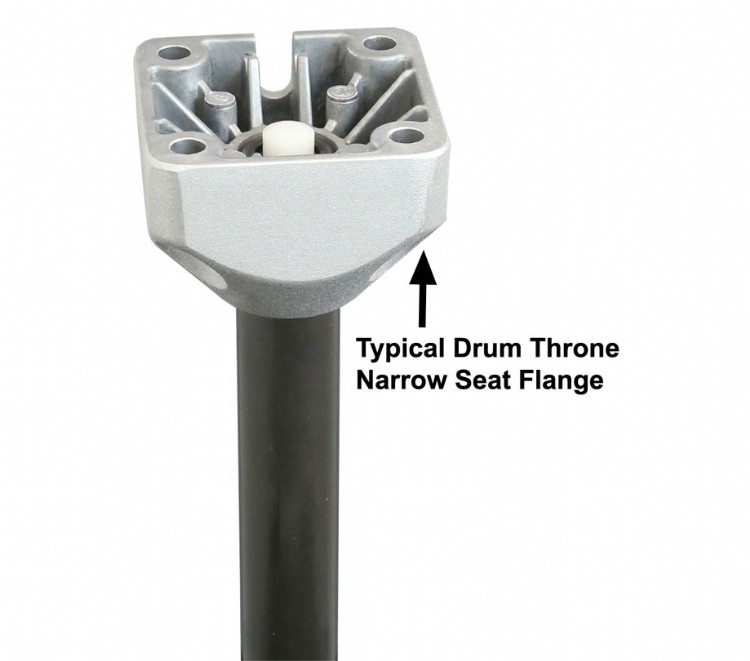 Typical drum throne has narrow seat flange