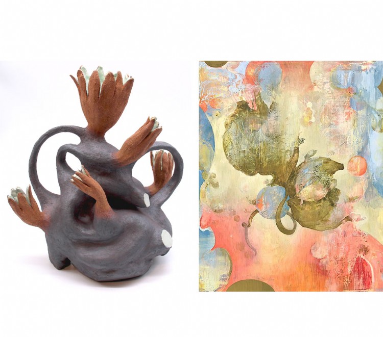 Uniting paintings and sculptures in a museum display