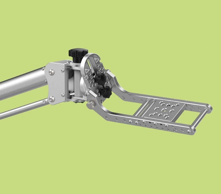 Universal tripod compatibility and compact storage design