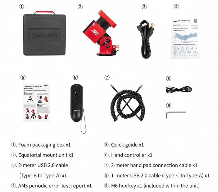 Whats in the ZWO AM5N mount box