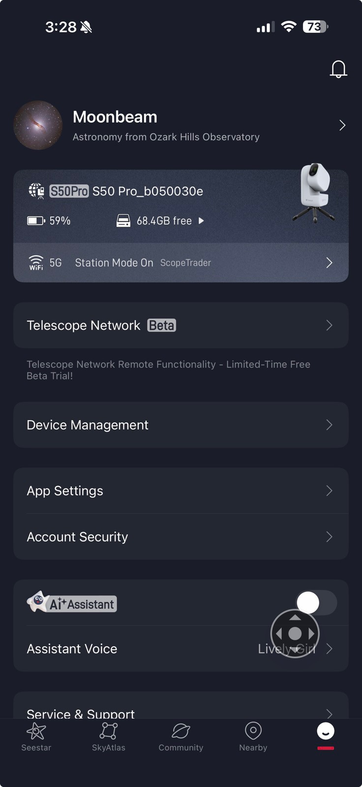 s50 Pro ZWO Telescope Network Setup