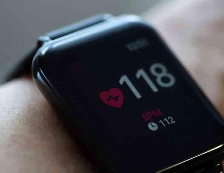 smart watch displaying health information