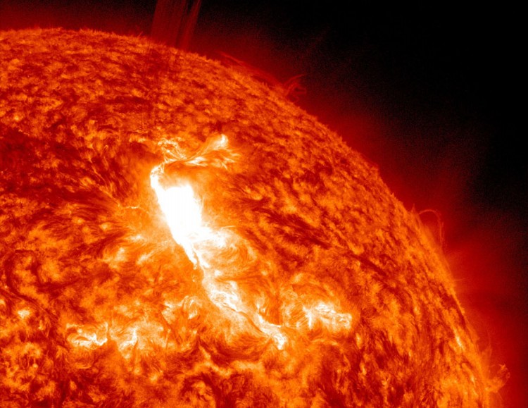 solar flare close up