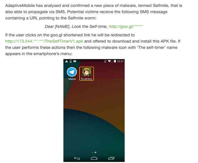 New Mobile Malware SMS Worm, Selfmite, Attacks Android Users