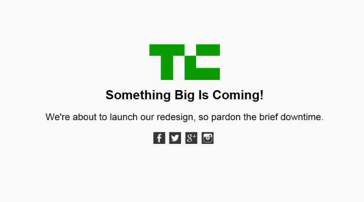 Techcrunch Website down for Redesign
